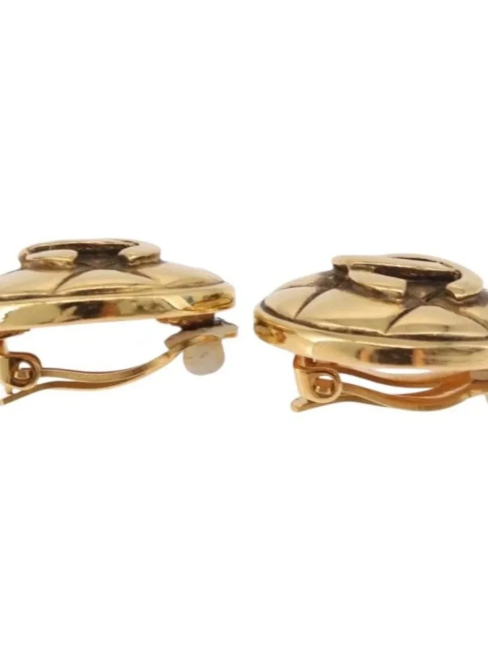 CHANEL Earring metal Gold Tone CC Auth 184007V